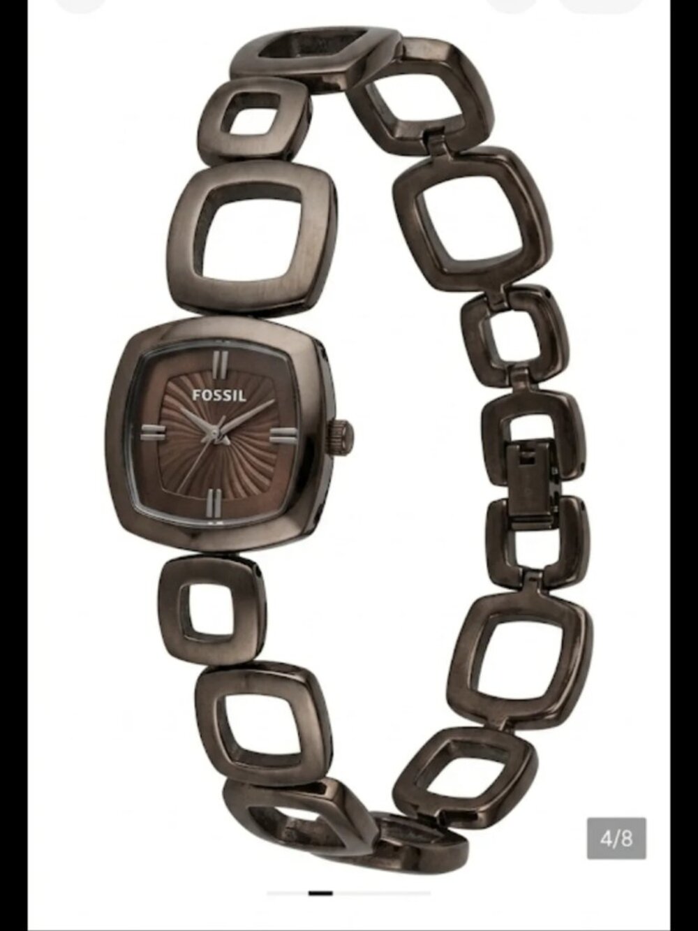 Fossil Women's Geometric Square Design Stainless Steel Watch Water Resistant